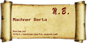 Machner Berta névjegykártya